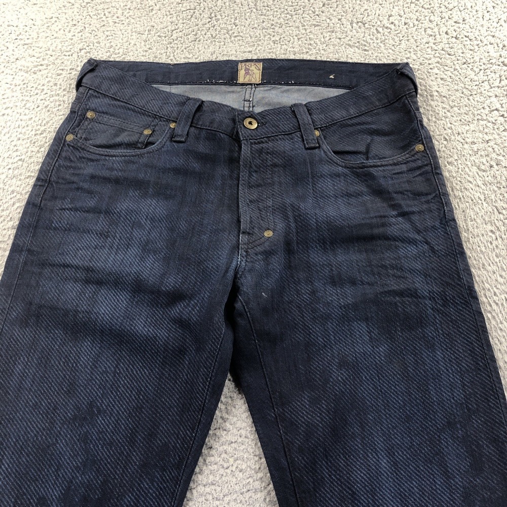 Prps Jeans Mens 32x35 Indigo Blue Straight Button Fly Dark Wash Cotton Denim